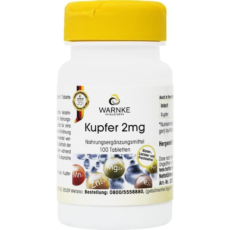 KUPFER 2 mg aus Kupfergluconat Tabletten