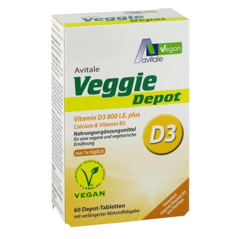 VEGGIE Depot Vitamin D3 800 I.E.+Calcium+B5 Tabl.