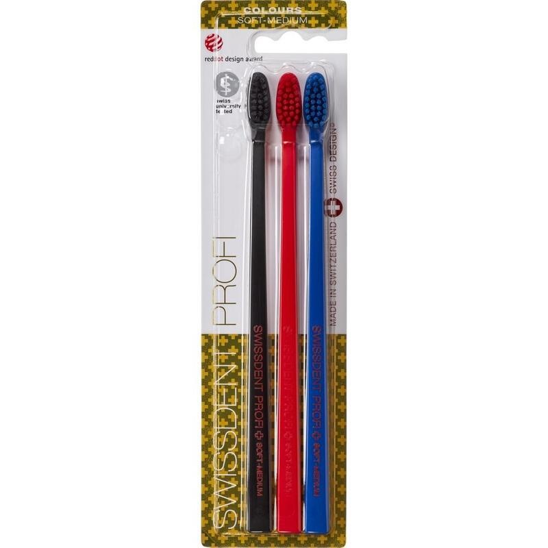 SWISSDENT Profi Colours Zahnb.Trio soft-med.s/r/b
