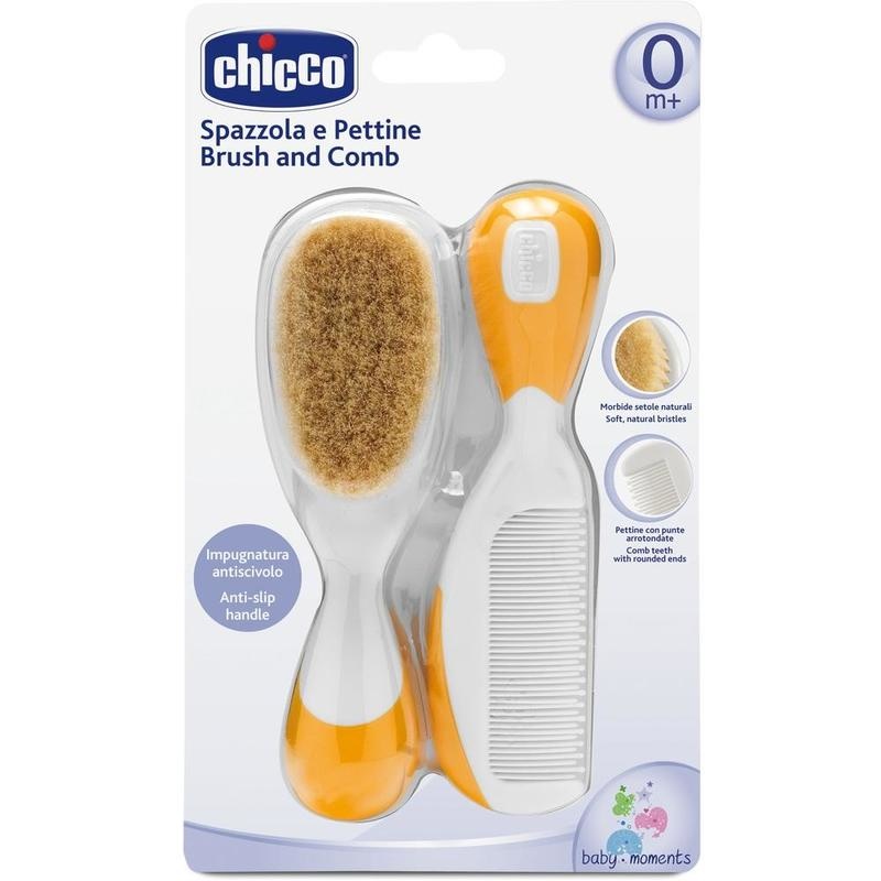 KAMM & Bürste mit Naturborsten orange chicco