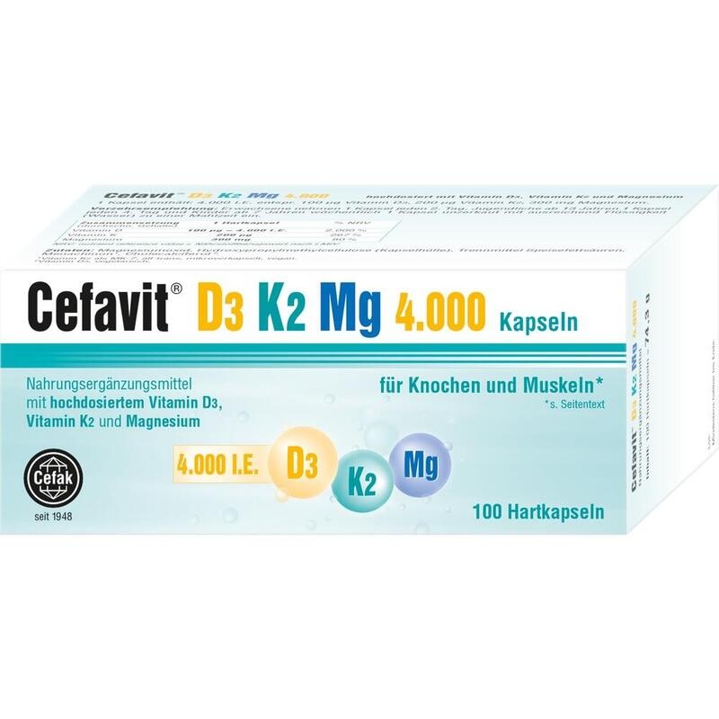 CEFAVIT D3 K2 Mg 4.000 I.E. Hartkapseln