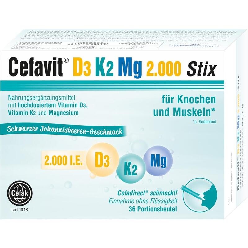 CEFAVIT D3 K2 Mg 2.000 I.E. Stix Granulat