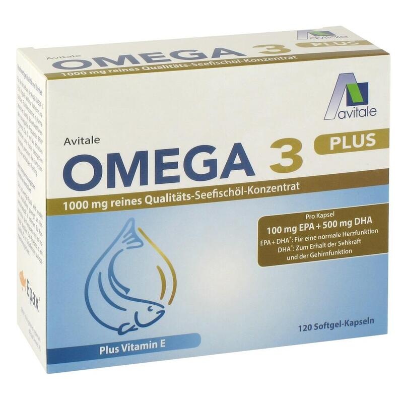 OMEGA-3 PLUS 1.000 mg DHA 500 mg/EPA 100 mg+Vit.E