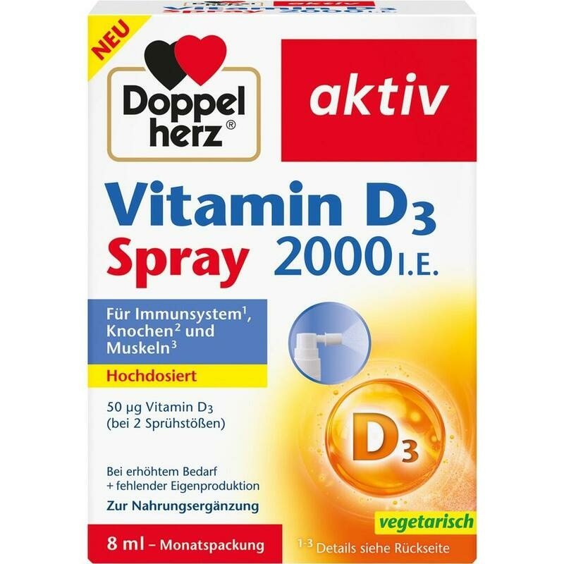 DOPPELHERZ Vitamin D3 2000 I.E. Spray