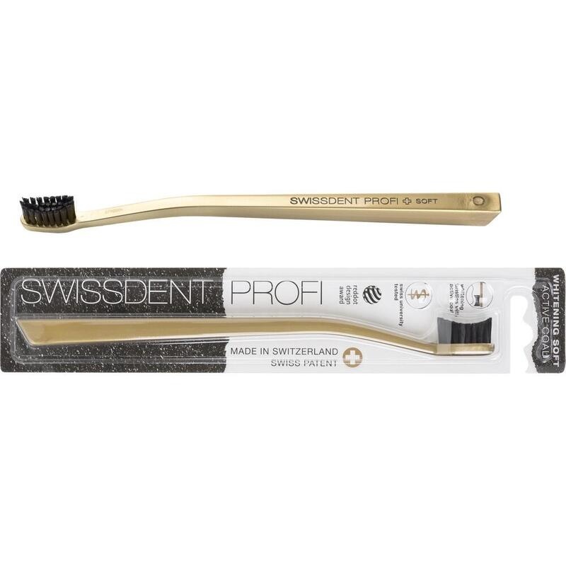 SWISSDENT Whitening Zahnb.gold Aktivkohle Borsten