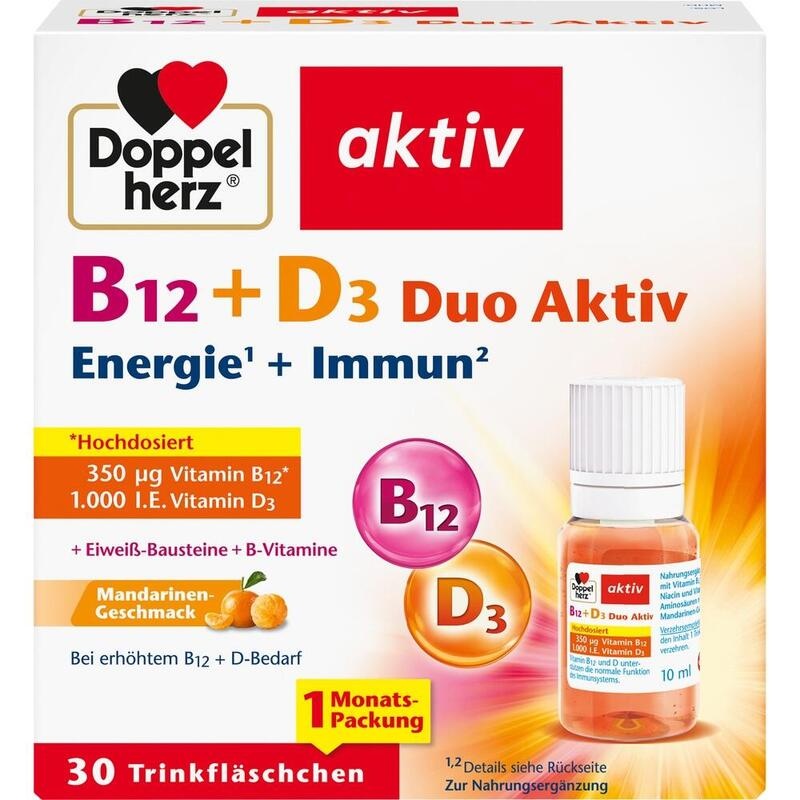DOPPELHERZ B12+D3 Duo Aktiv Trinkampullen