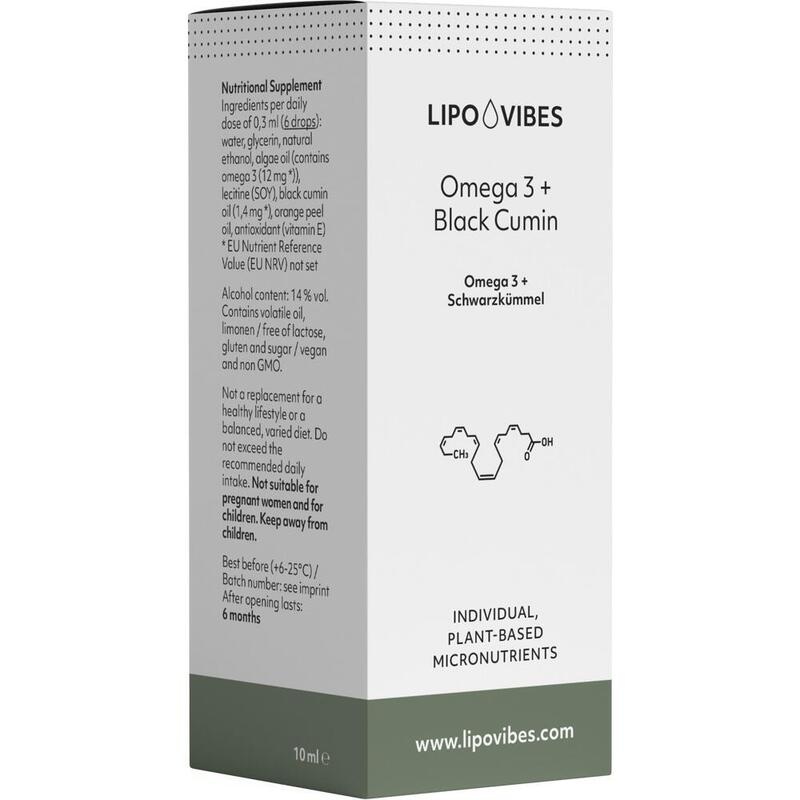 LIPOVIBES Pure Omega-3+Schwarzkümmel Tropf.z.Einn.